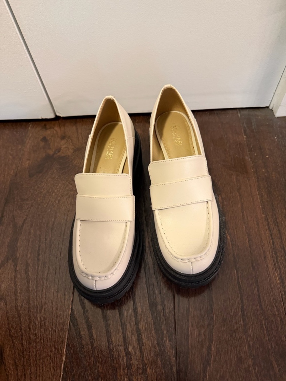 Michael Kors Rocco Cream and Black Platform Loafers